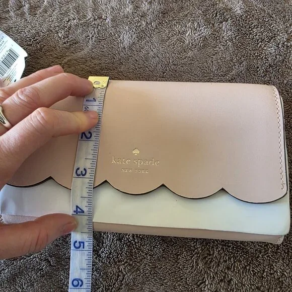Kate Spade Gemma Scallop Wallet On Chain Rose Smoke Pink Crossbody NWT - Picture 15 of 16